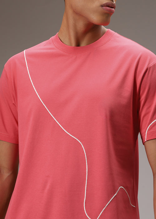 Neon Pink Line Oversized T-shirt