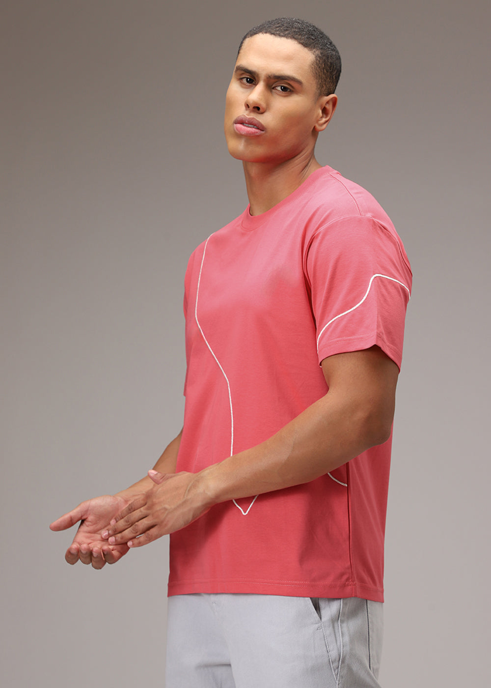 Neon Pink Line Oversized T-shirt