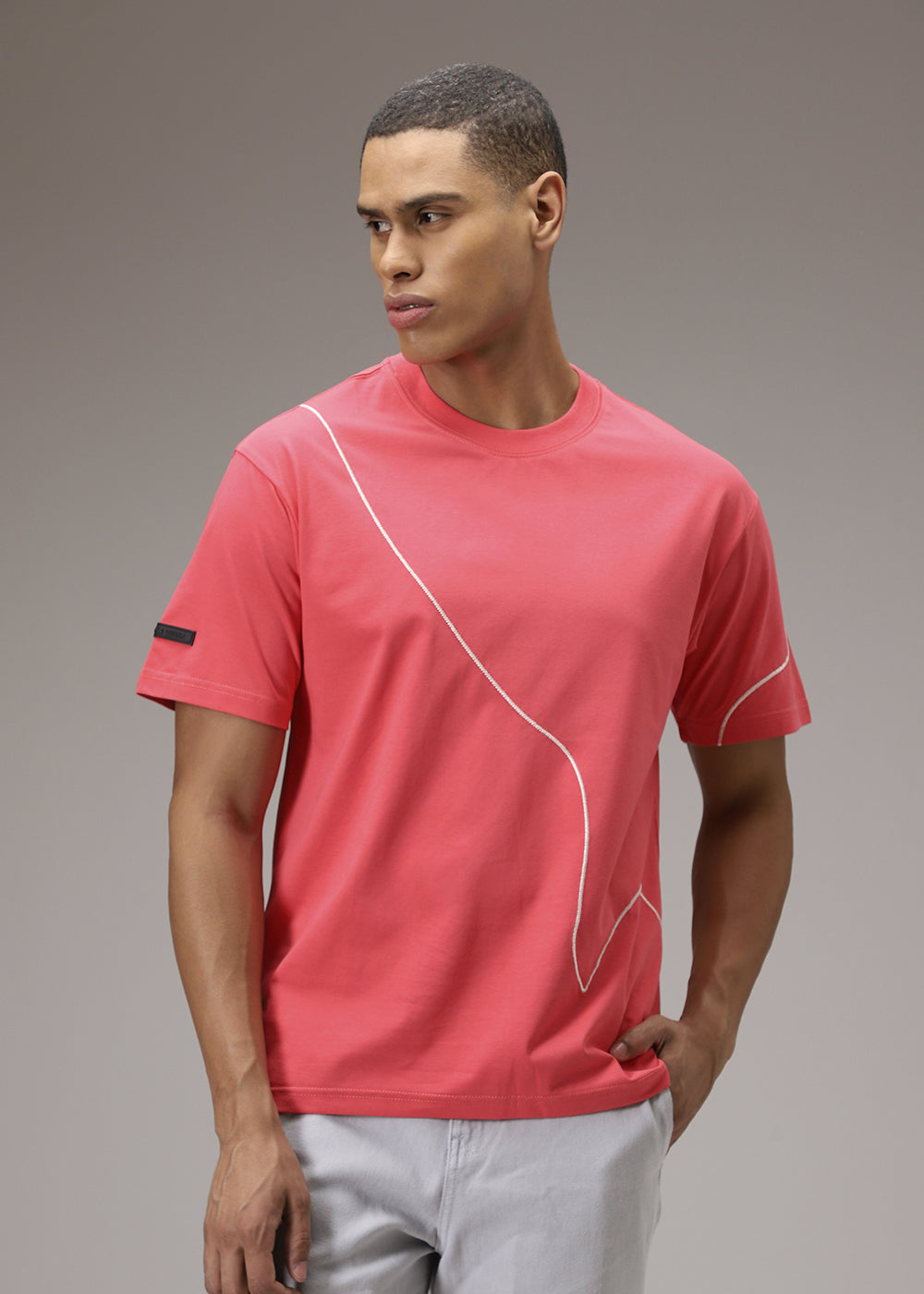 Neon Pink Line Oversized T-shirt