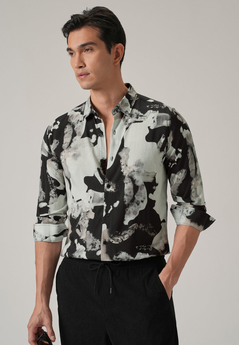 Black Neutral Print Shirt