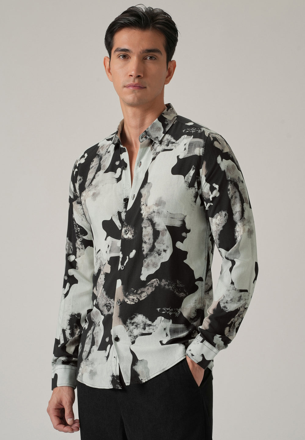 Black Neutral Print Shirt