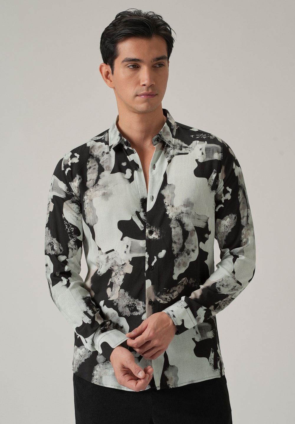 Black Neutral Print Shirt