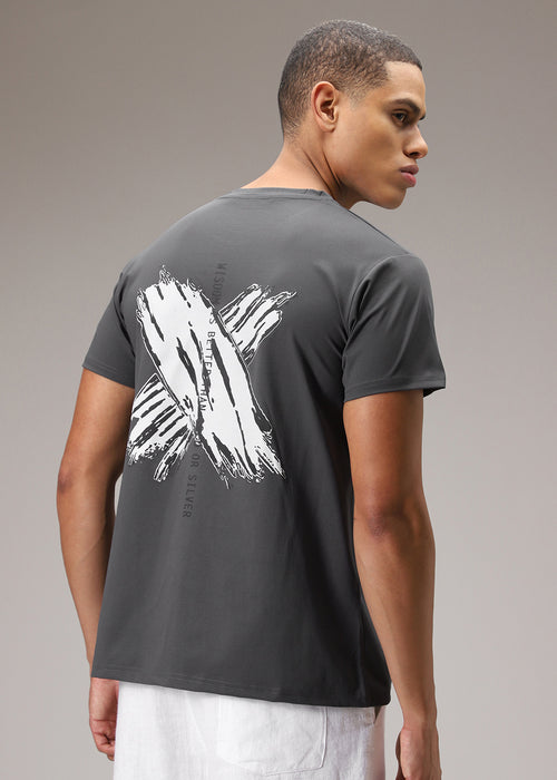 Nickel Grey Printed T-Shirt