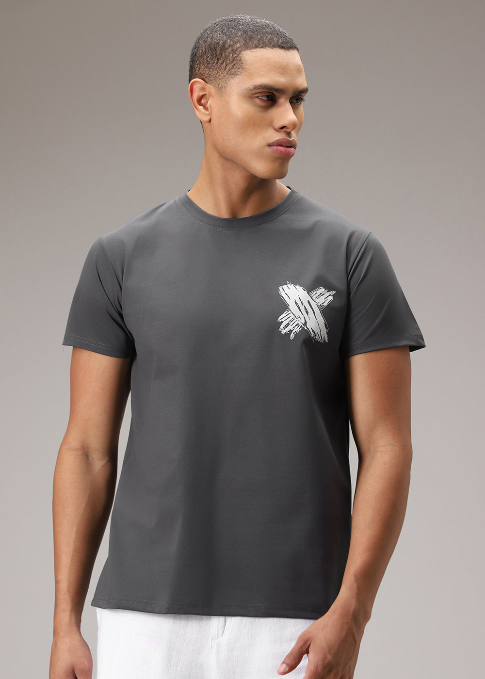 Nickel Grey Printed T-Shirt