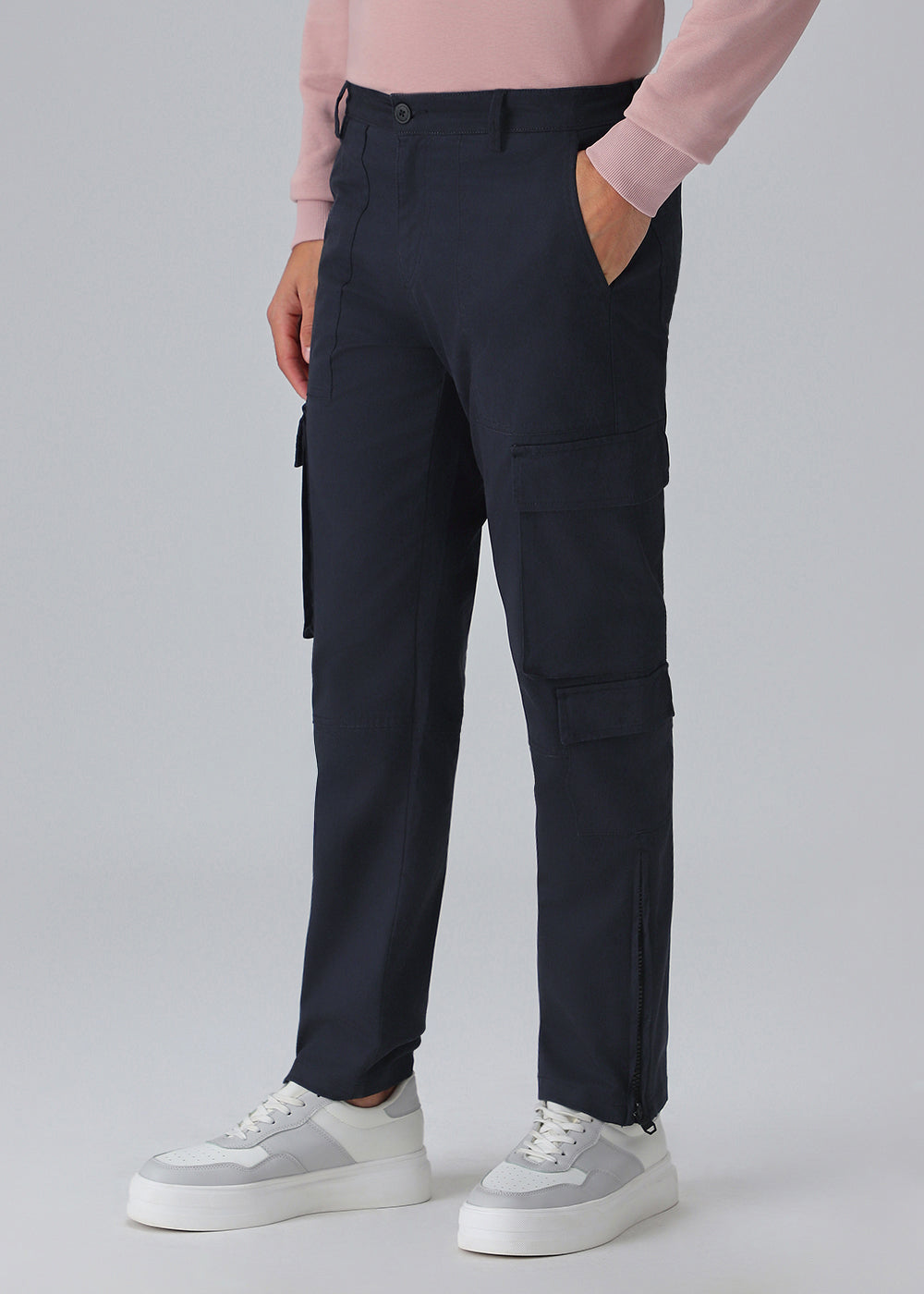 Sapphire Blue Zipper Cargo Pant