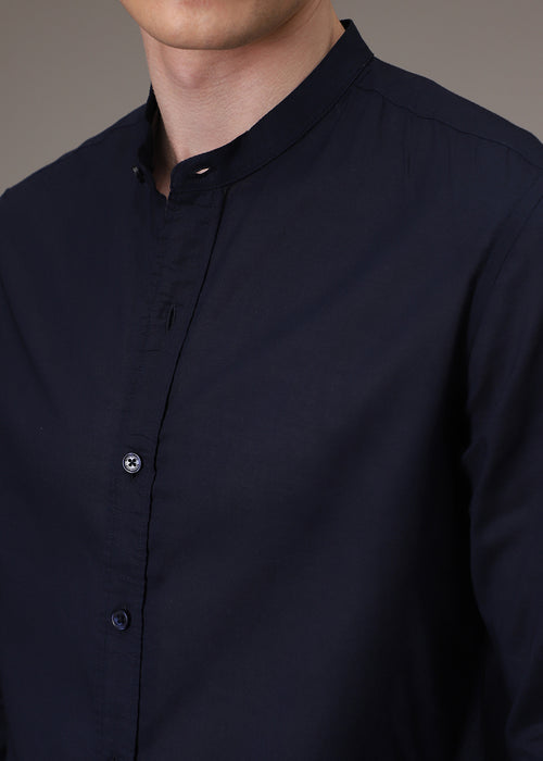 Night Blue Cotton Shirt