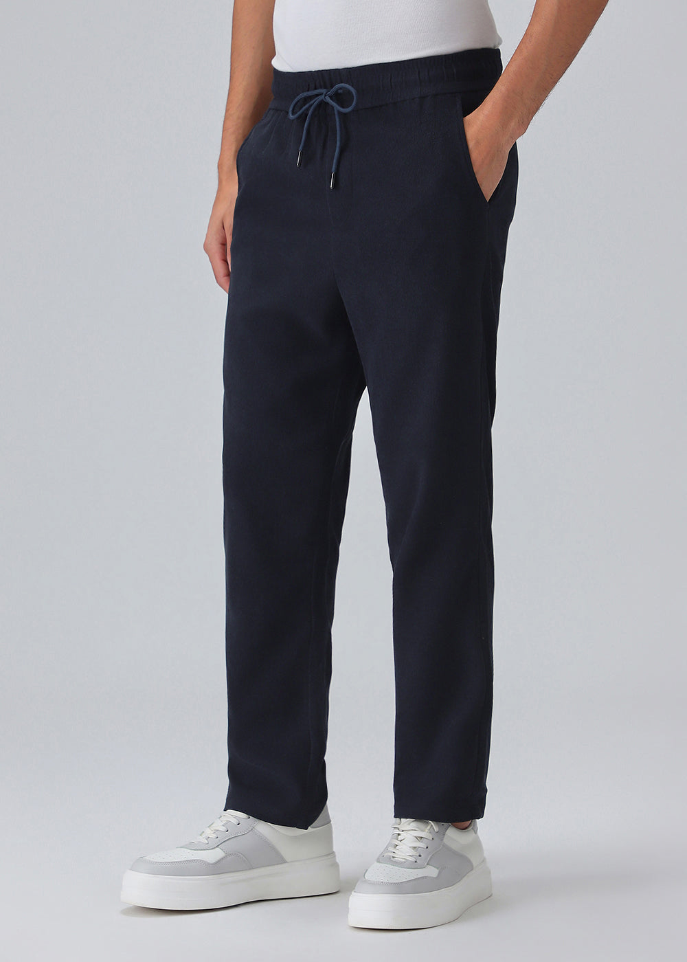 Night Sky Blue Thin-Corduroy Trousers