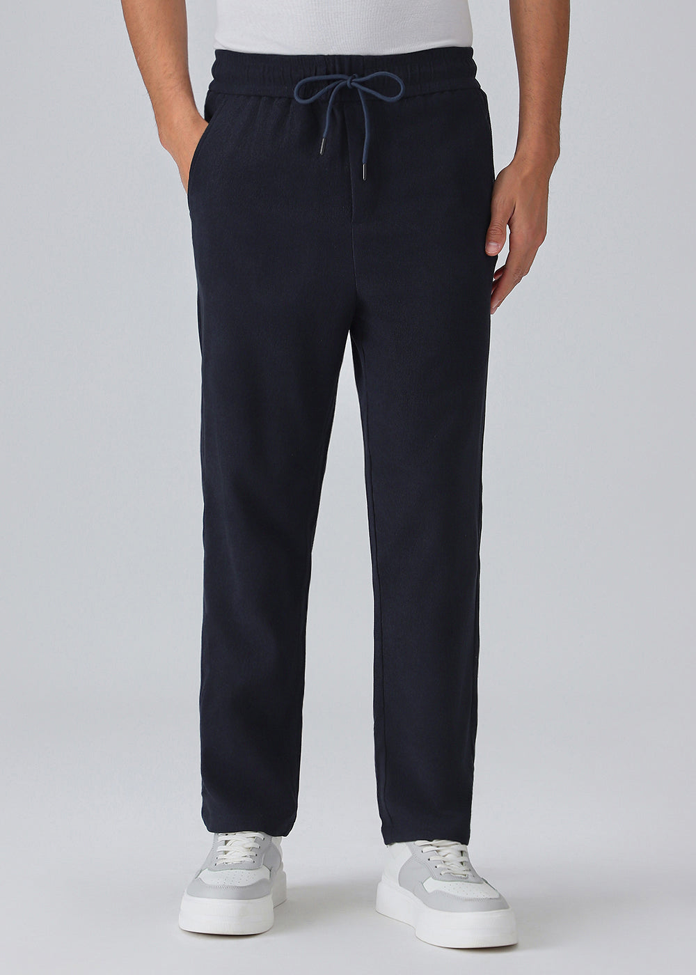 Night Sky Blue Thin-Corduroy Trousers