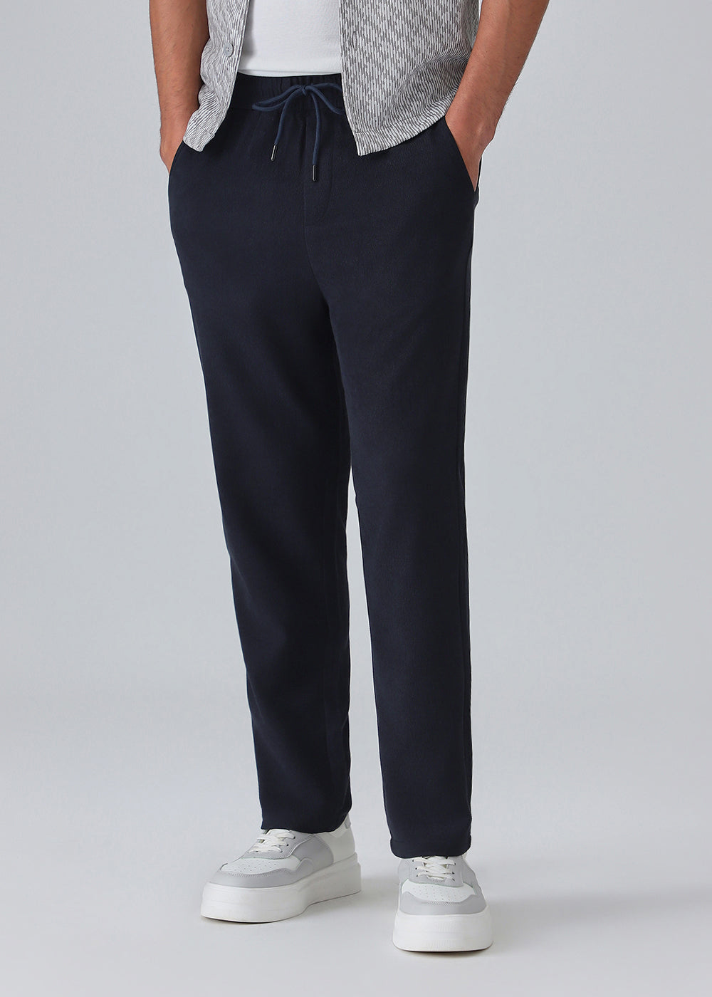 Night Sky Blue Thin-Corduroy Trousers