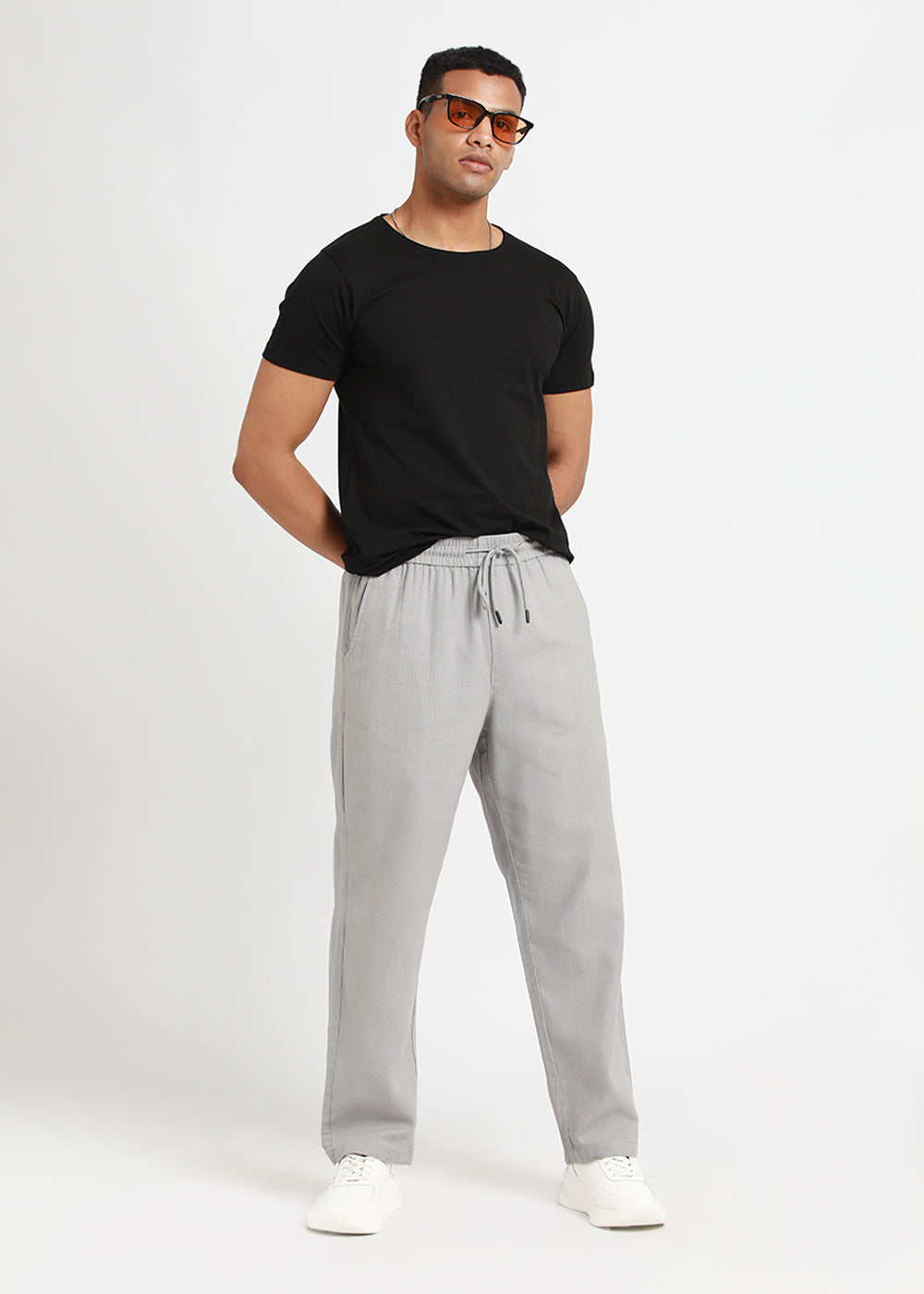 Nimbus Grey Textured Pants