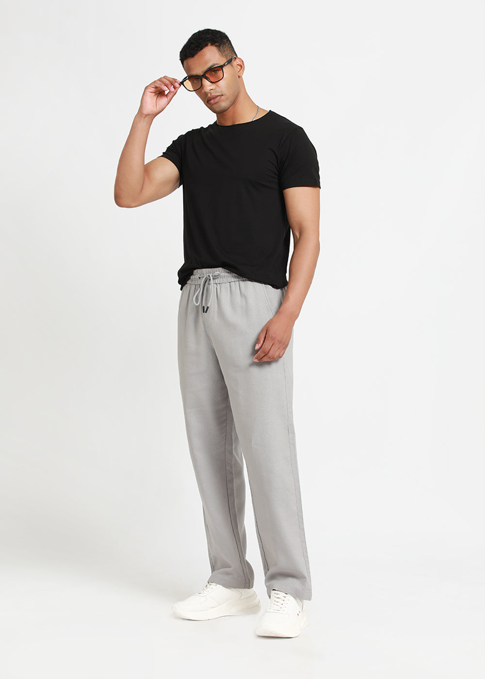 Nimbus Grey Textured Pants