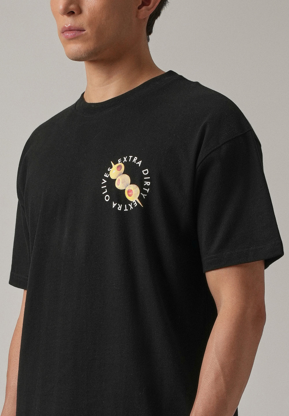 Noir Black Back Print Oversized T-shirt
