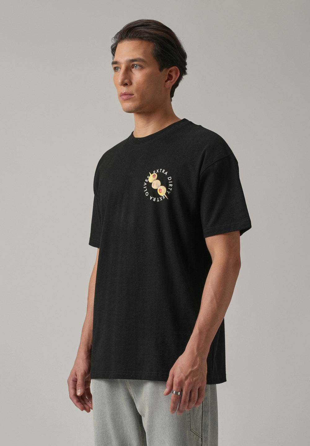 Noir Black Back Print Oversized T-shirt