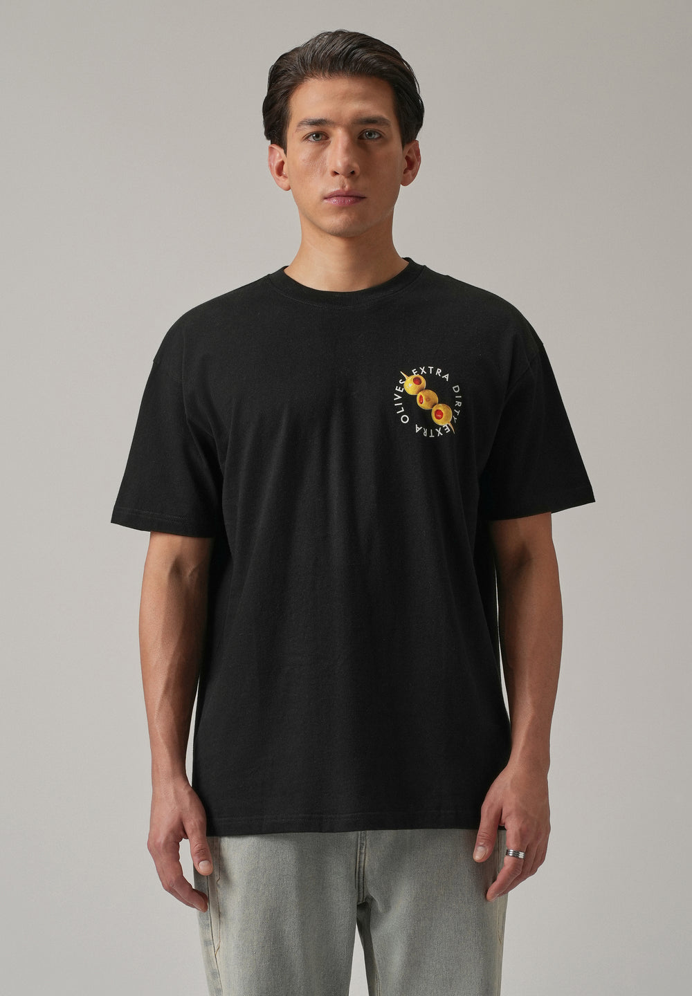 Noir Black Back Print Oversized T-shirt