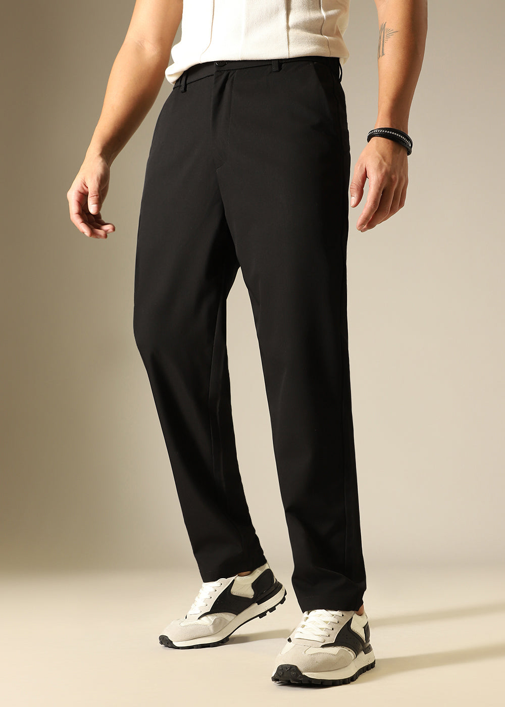 Noir Black Regular Fit Trouser