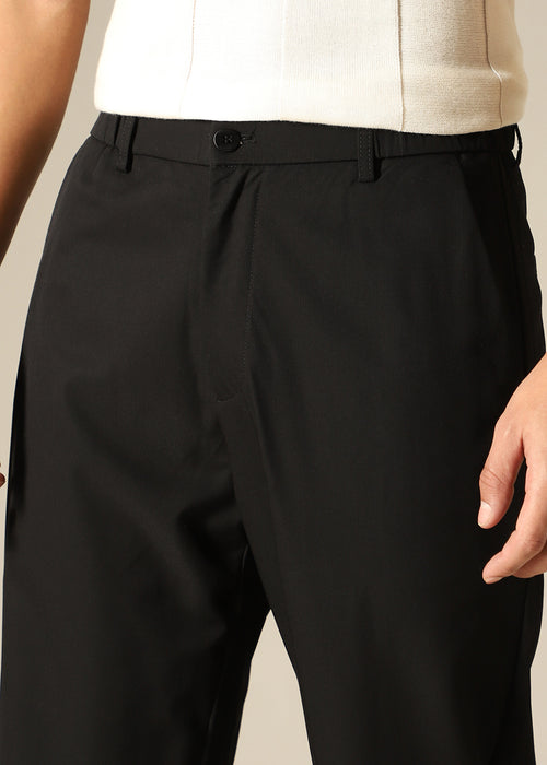 Noir Black Regular Fit Trouser