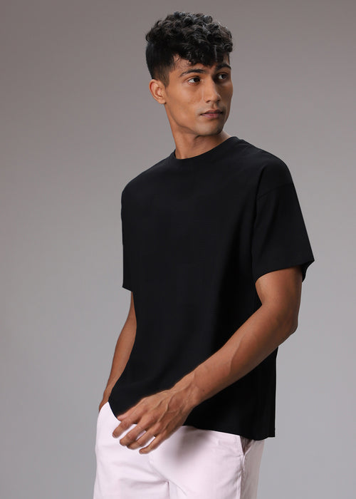 Noir Black Patterned T-shirt