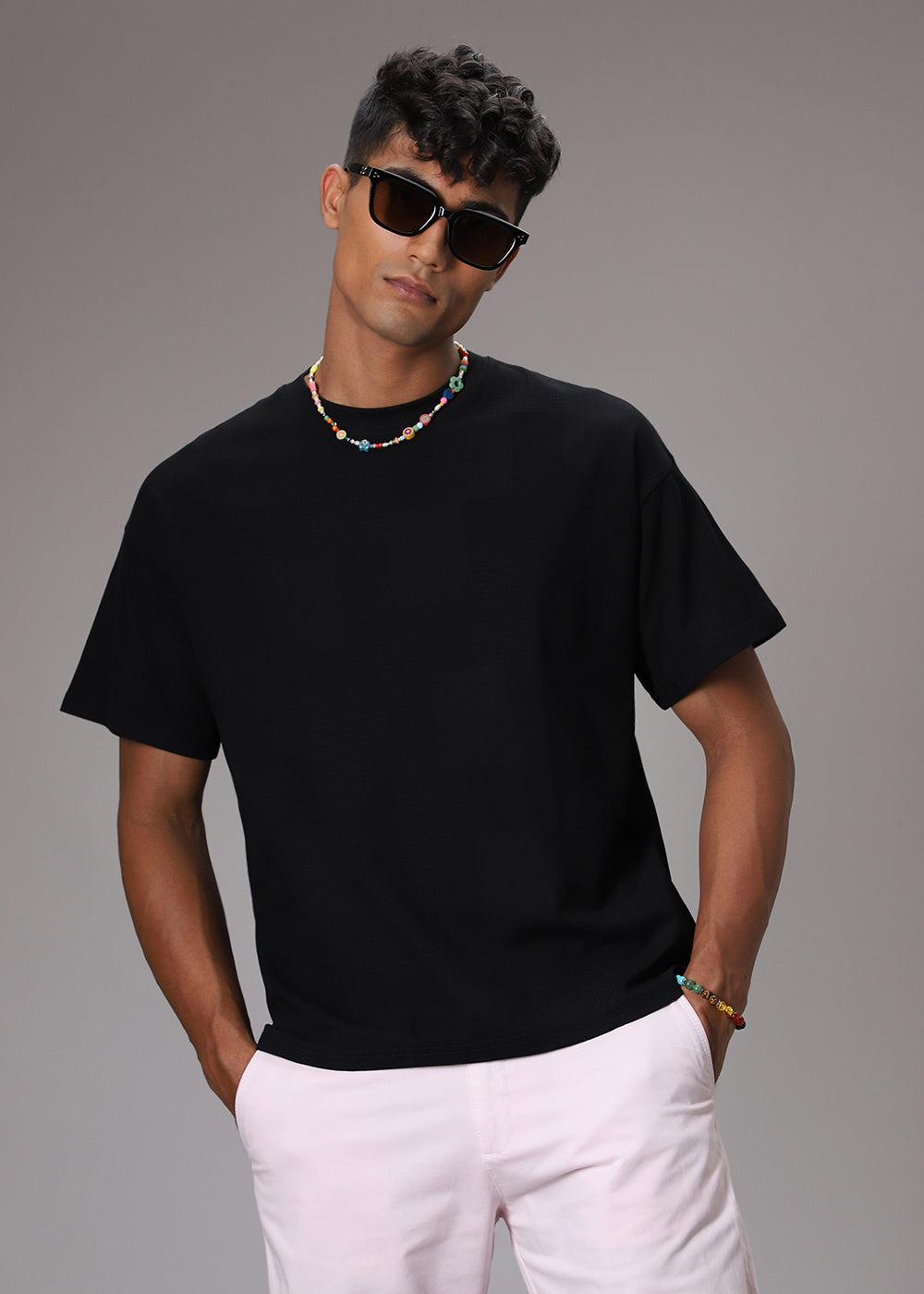 Noir Black Patterned T-shirt