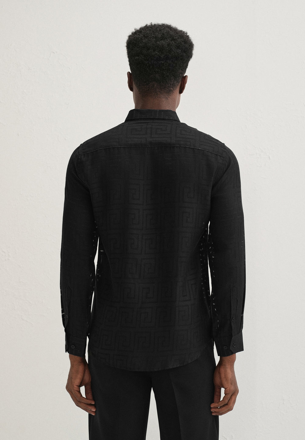 Noir Black Laser Cut Shirt