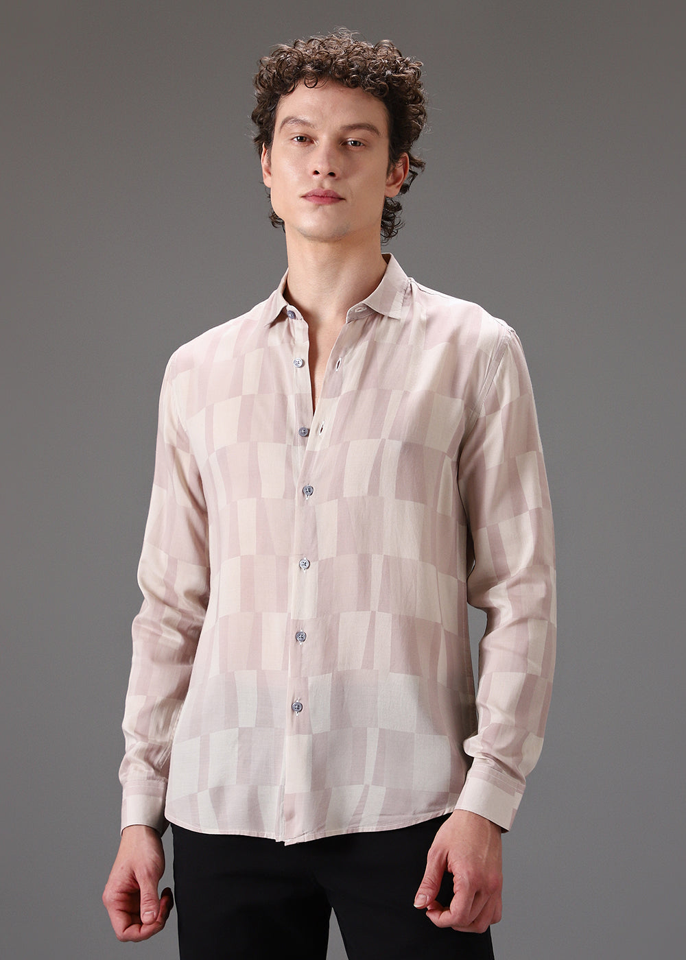 Pink Nude Printed Shirt