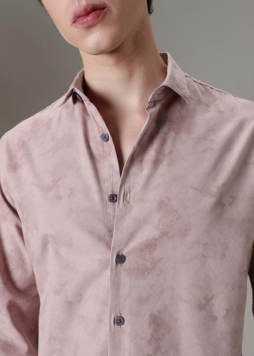 Nude Pink Printed Shirt