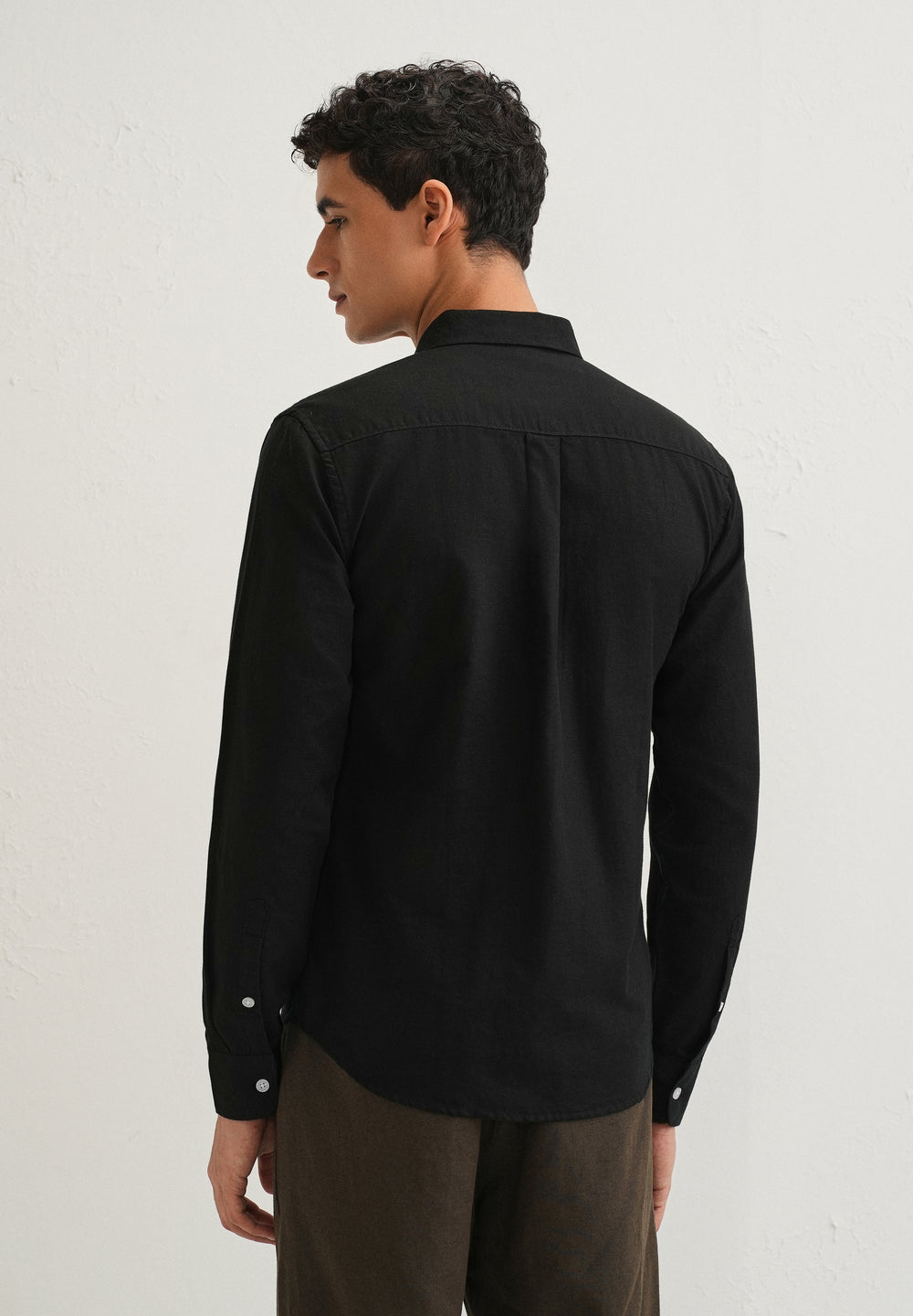 Obsidian Black Cotton Linen Shirt
