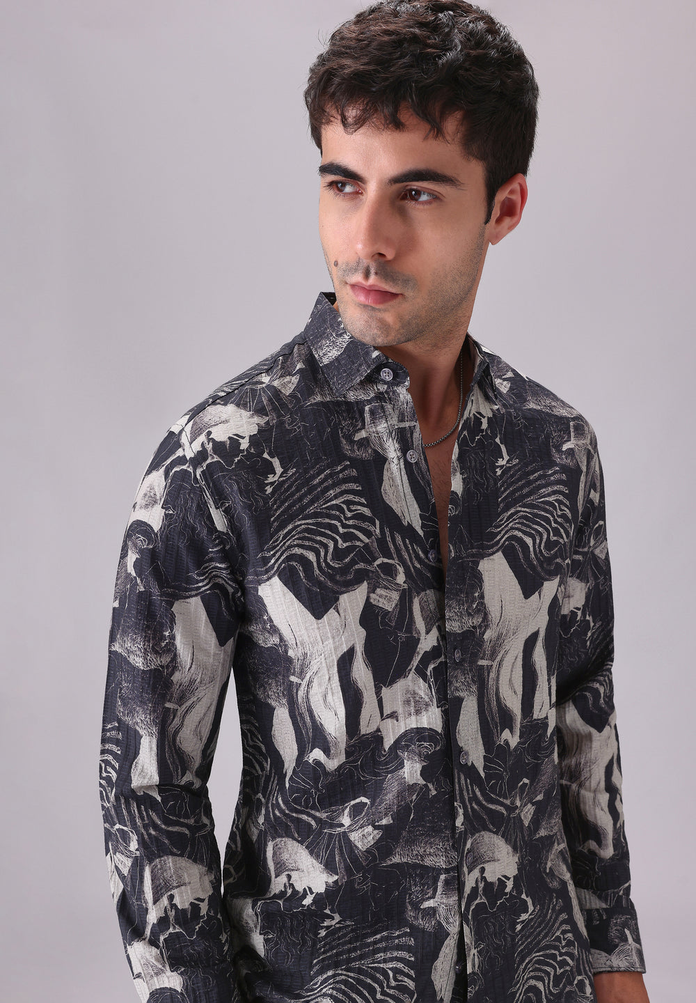 Ocean Drift Black Printed Shirt