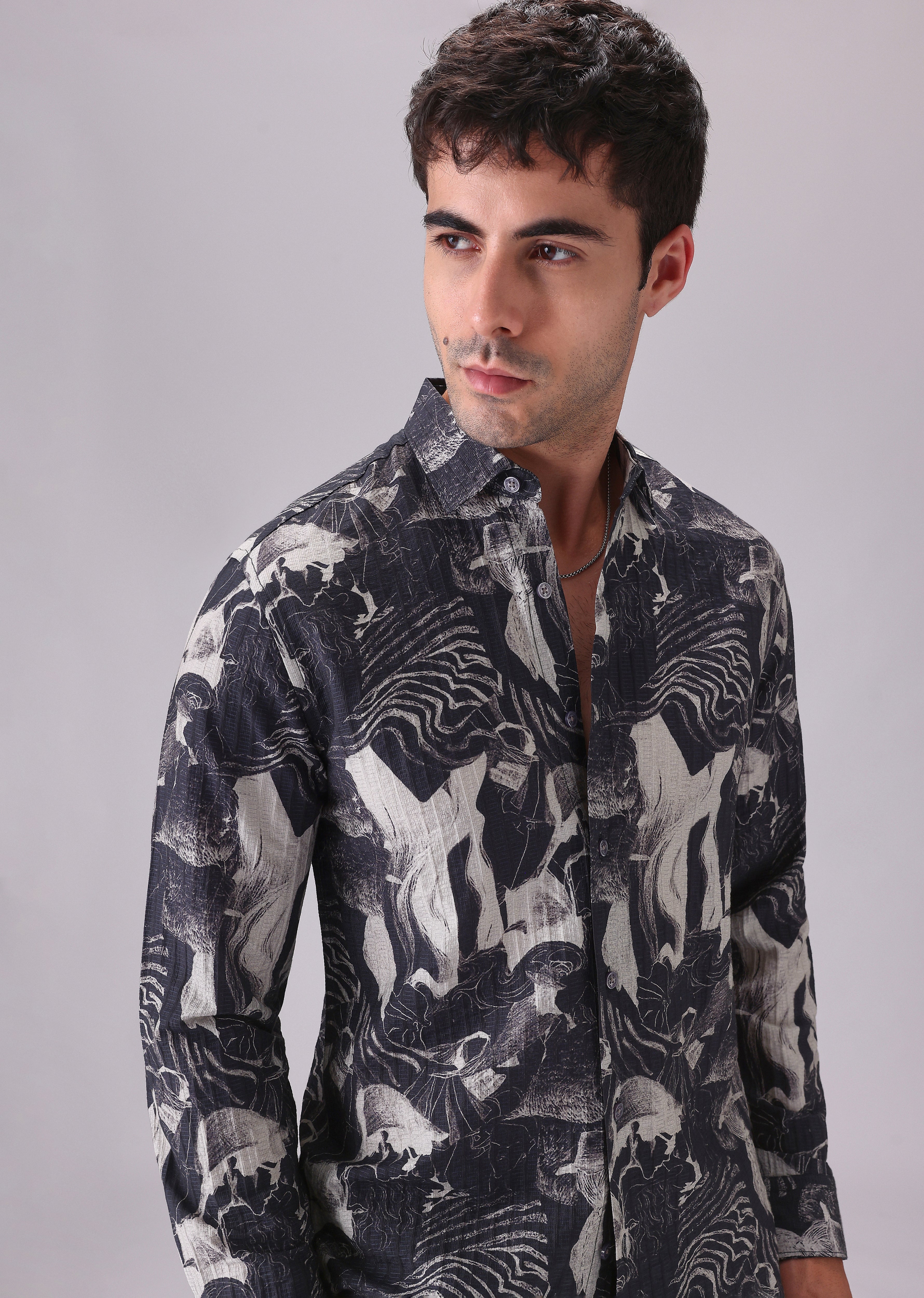 Ocean Drift Black Printed Shirt