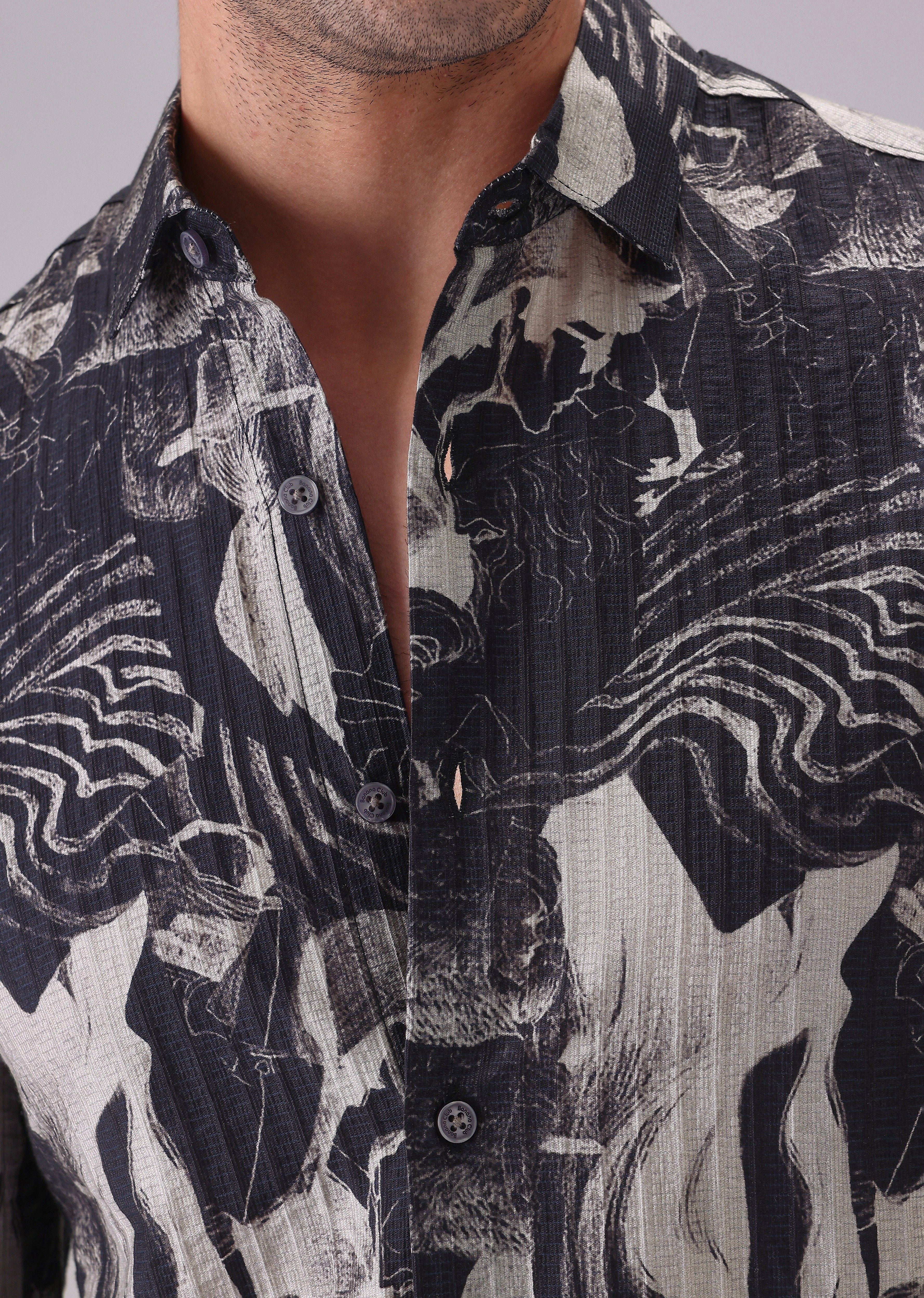 Ocean Drift Black Printed Shirt