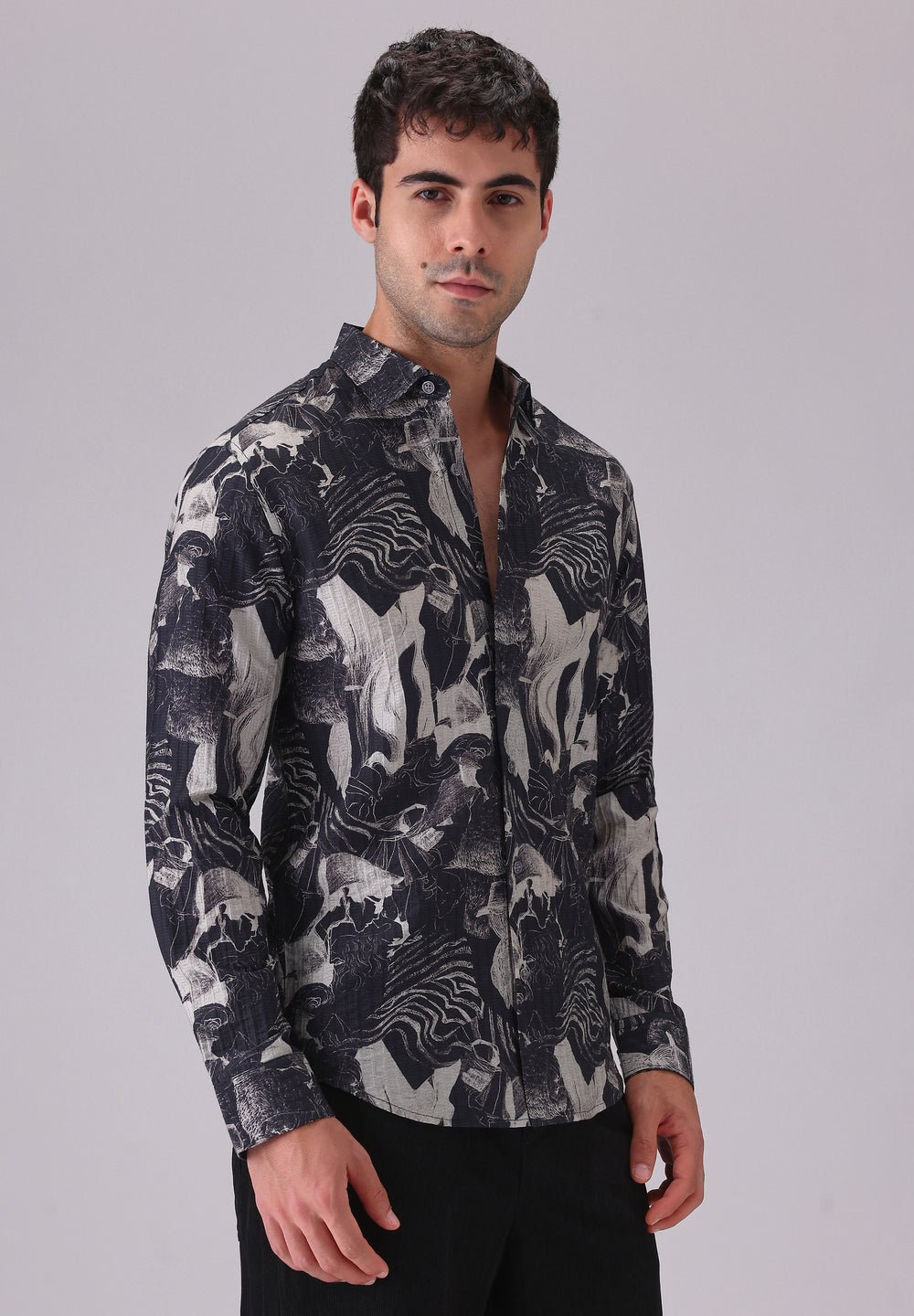 Ocean Drift Black Printed Shirt