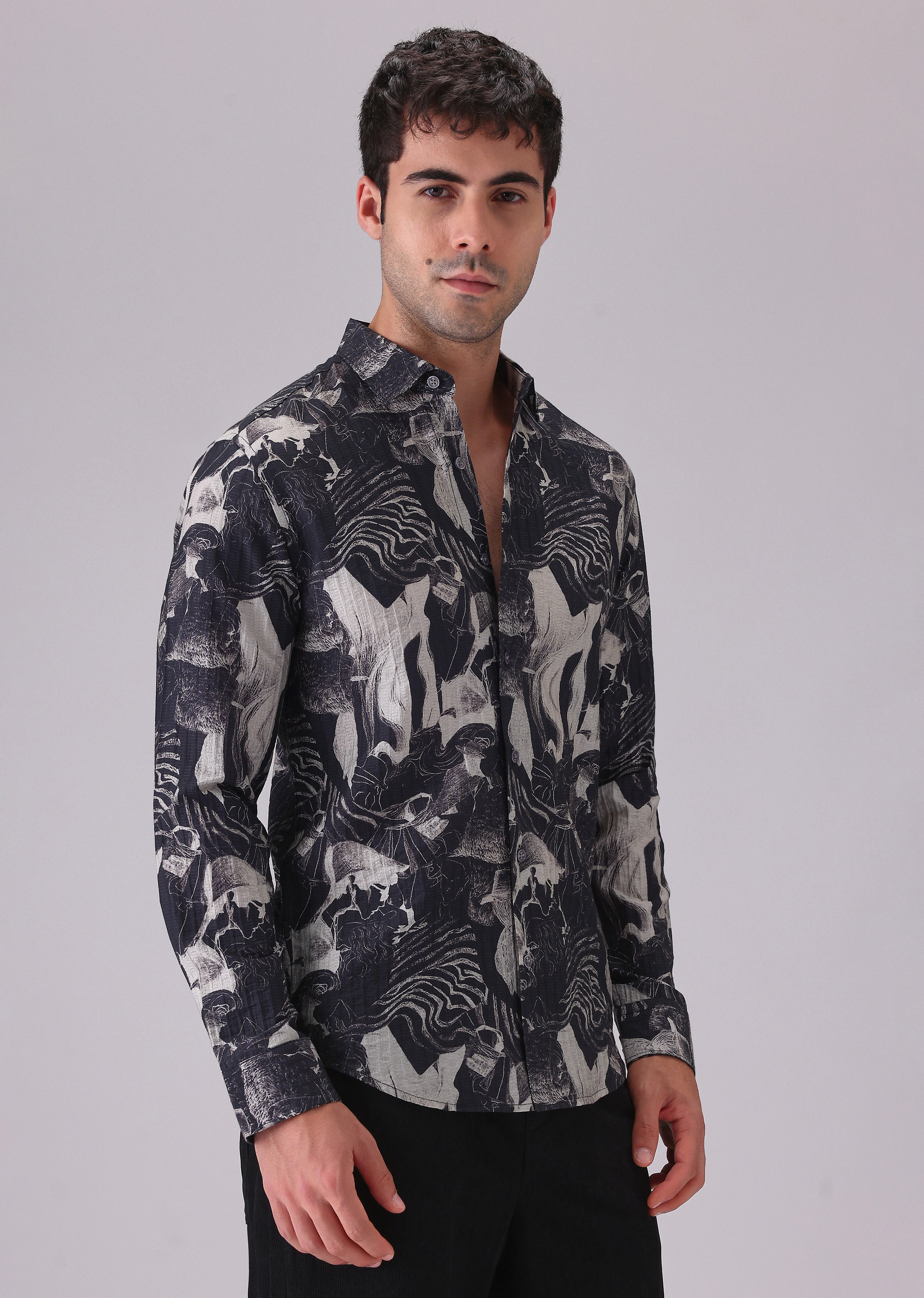 Ocean Drift Black Printed Shirt