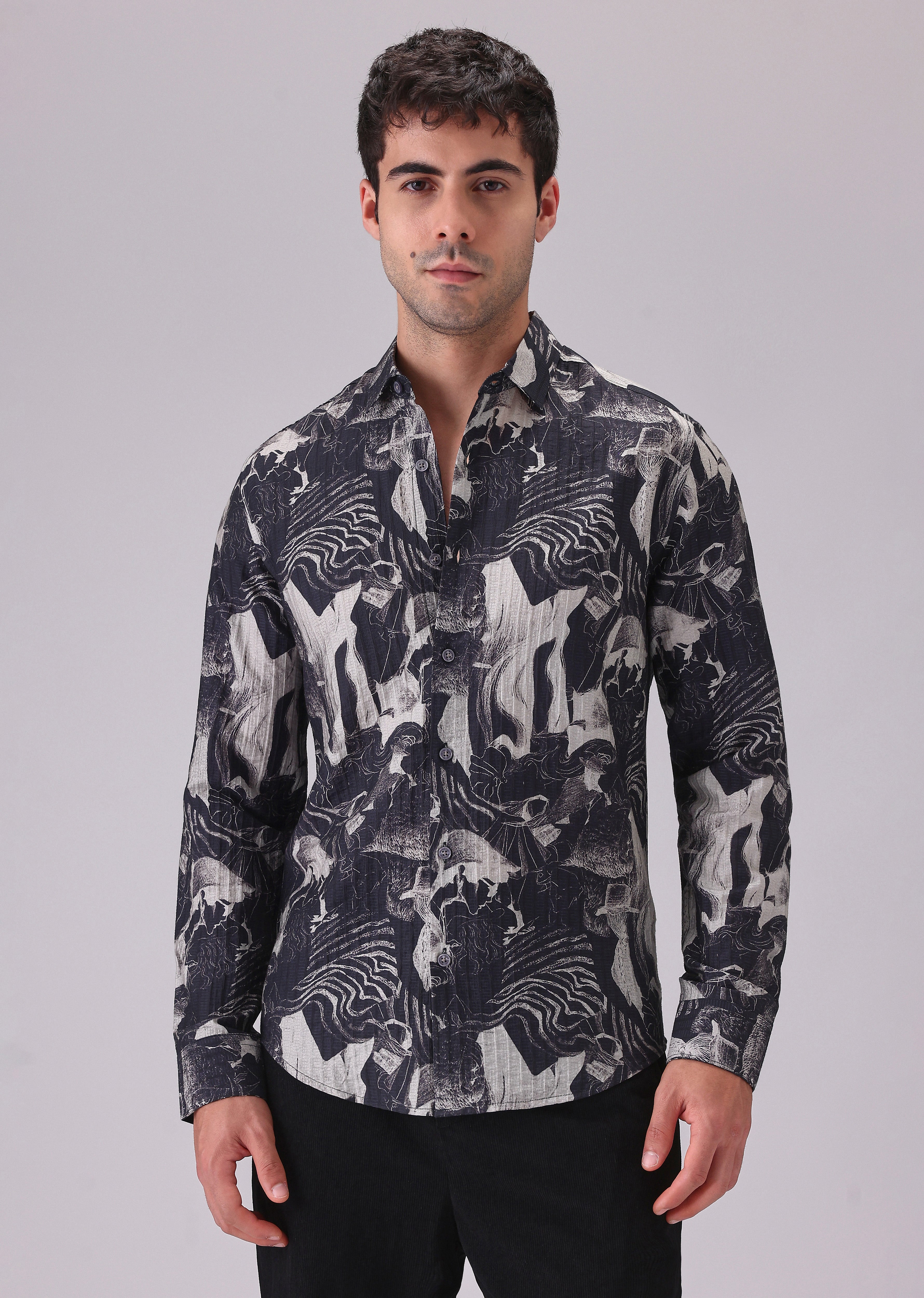 Ocean Drift Black Printed Shirt