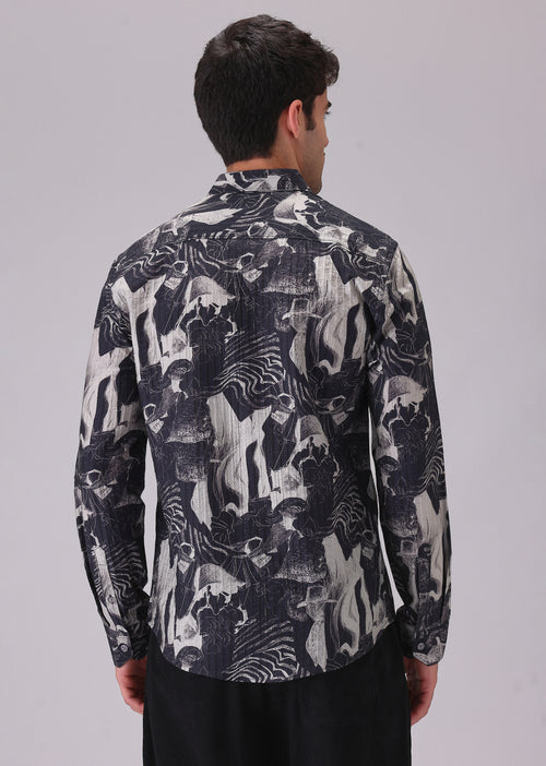 Ocean Drift Black Printed Shirt