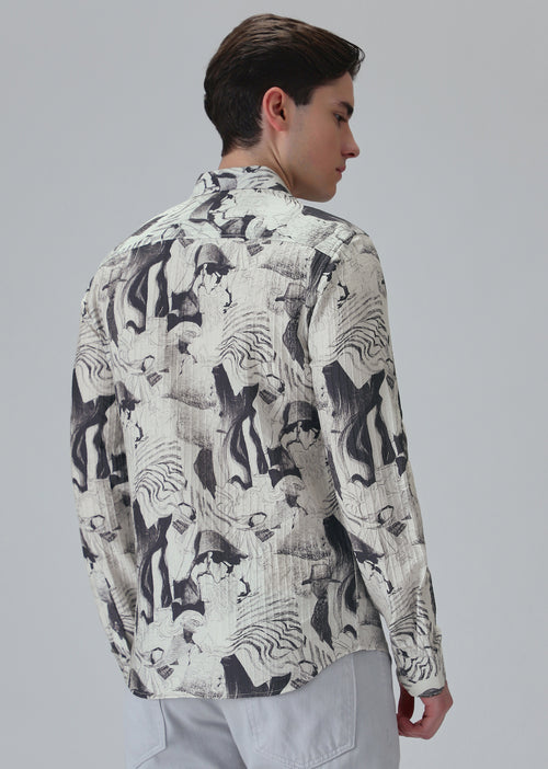 Ocean Drift White Printed Shirt