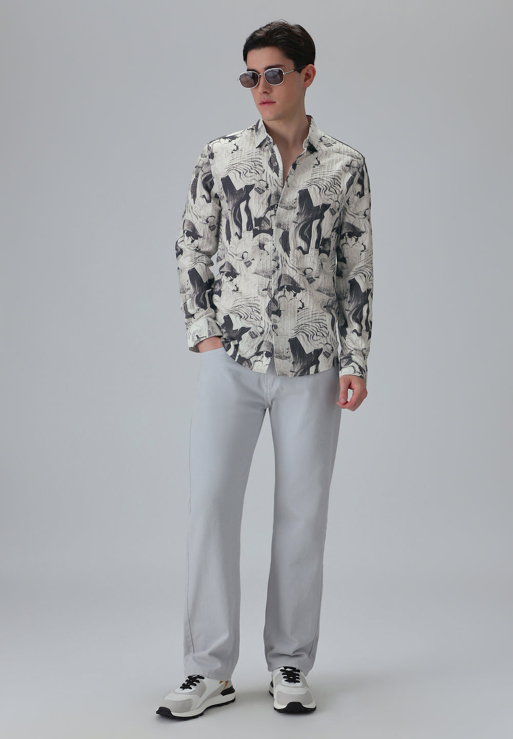 Ocean Drift White Printed Shirt
