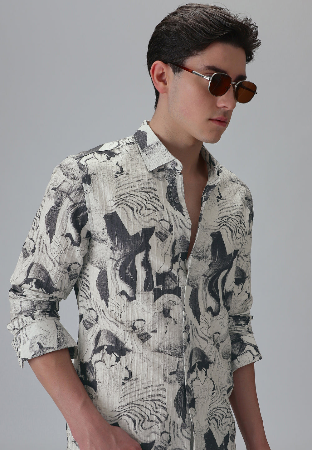 Ocean Drift White Printed Shirt