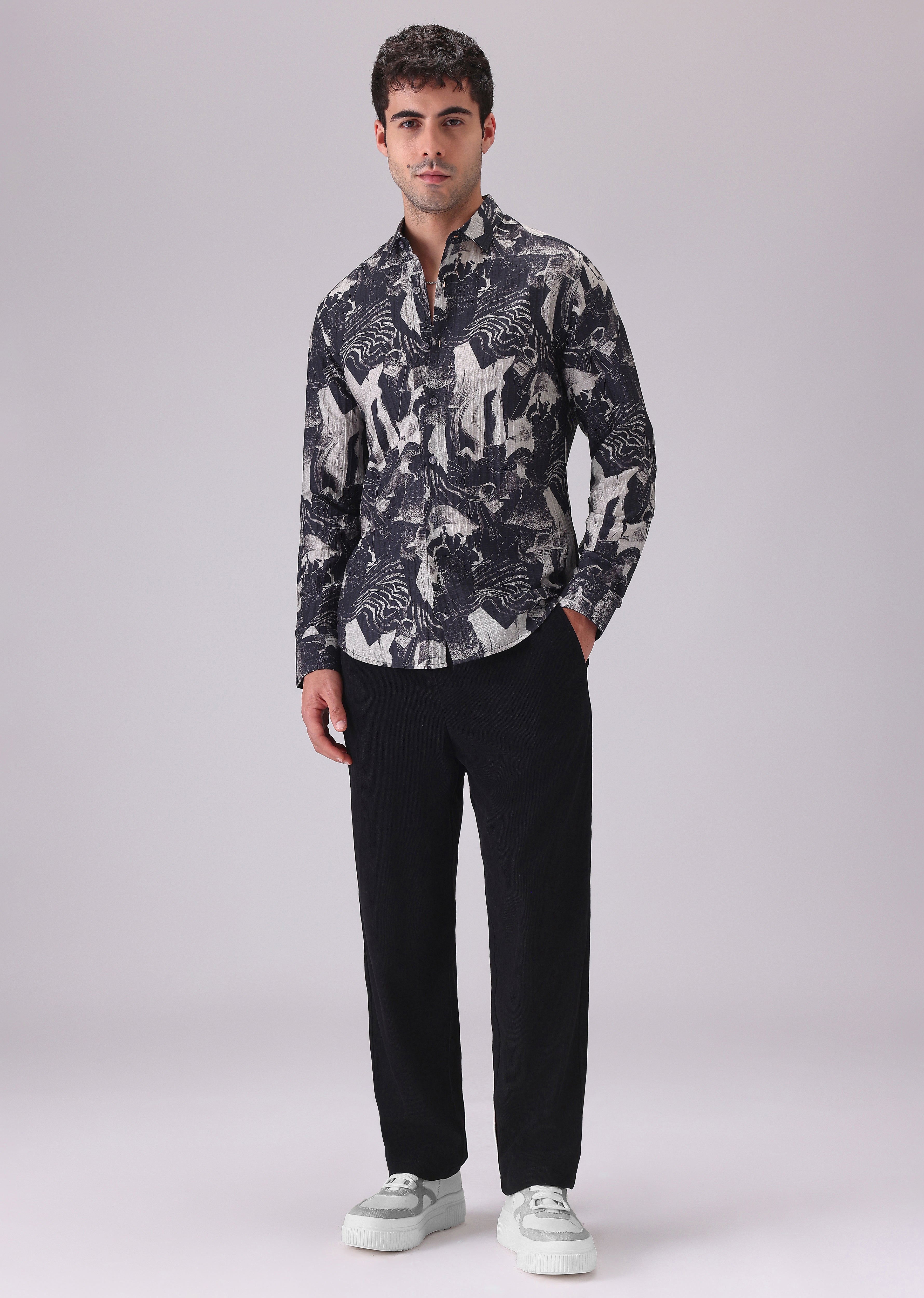 Ocean Drift Black Printed Shirt