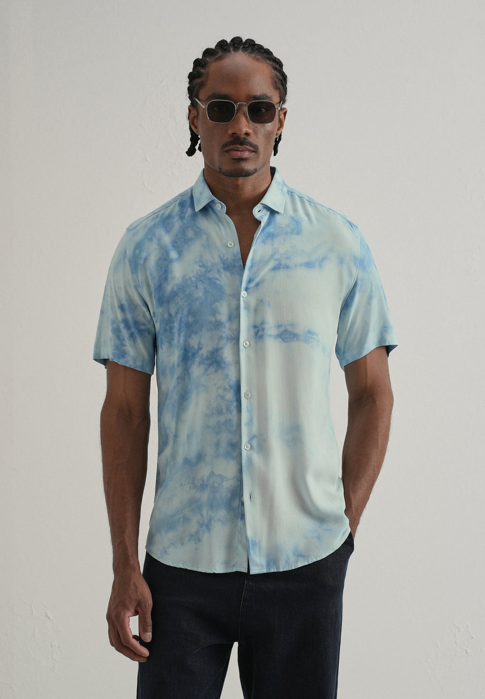 Ocean Tie Dye Half Sleeve Shirt