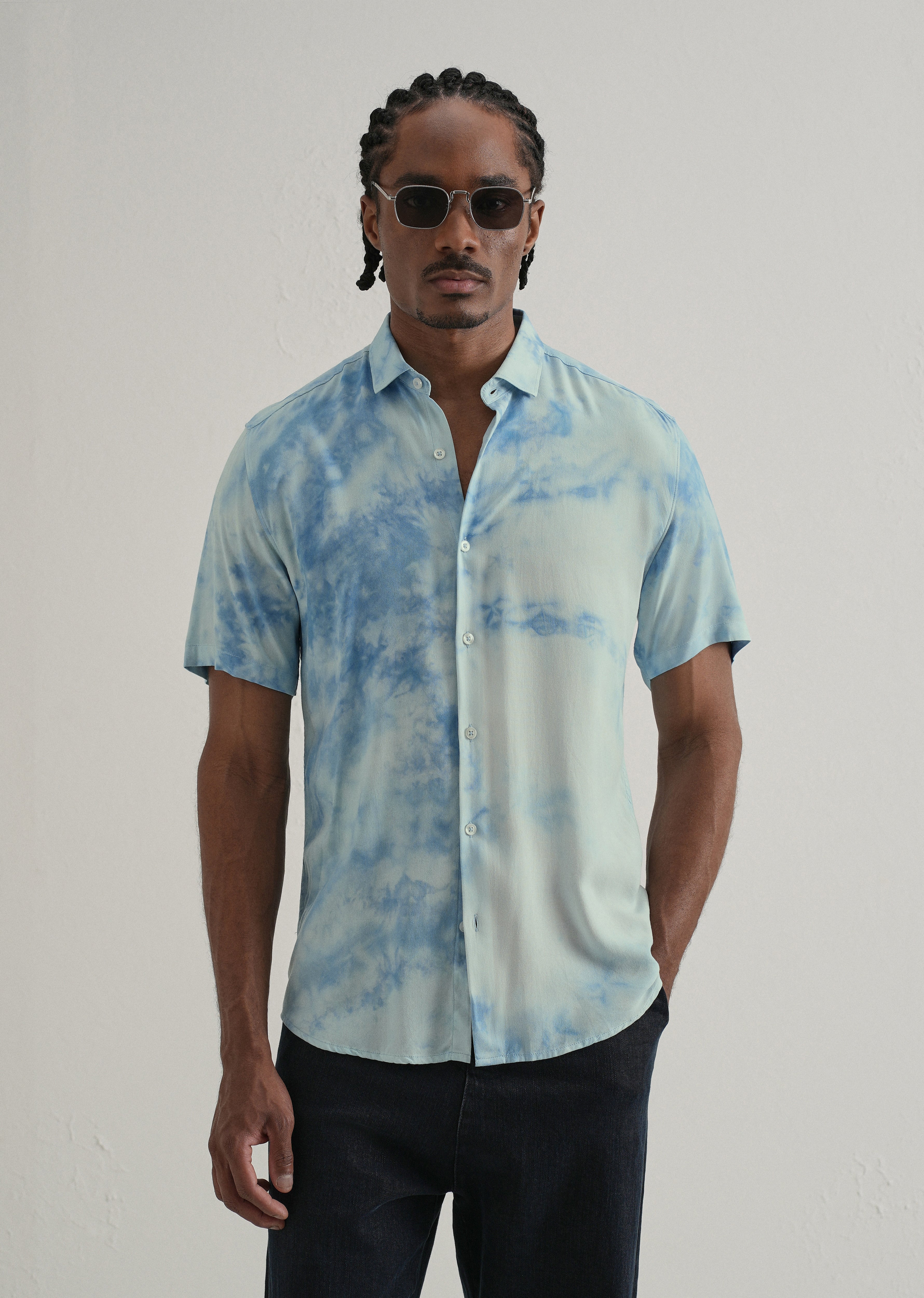 Ocean Tie Dye Half Sleeve Shirt