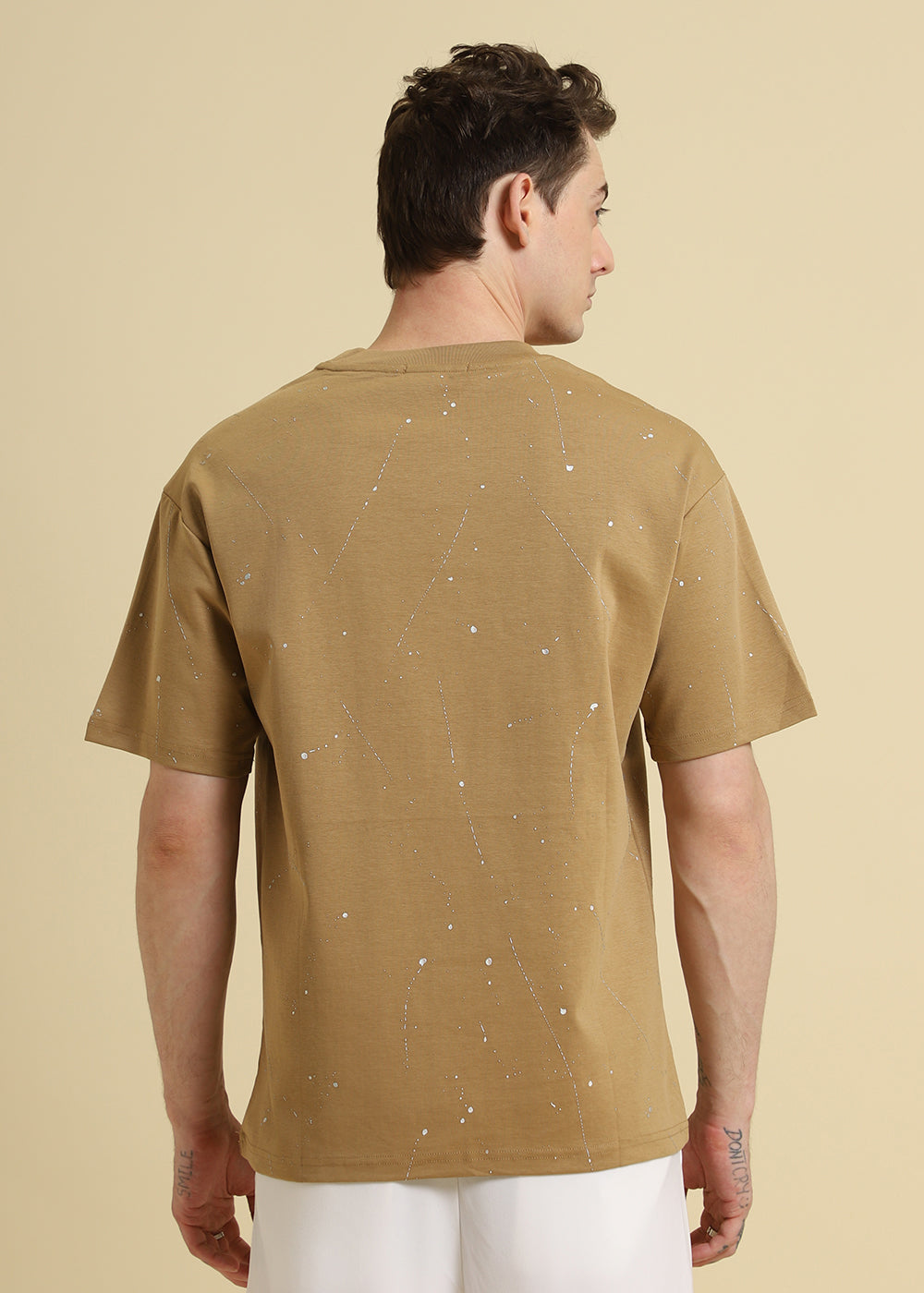 Ochre Brown Splatter Oversized T-shirt