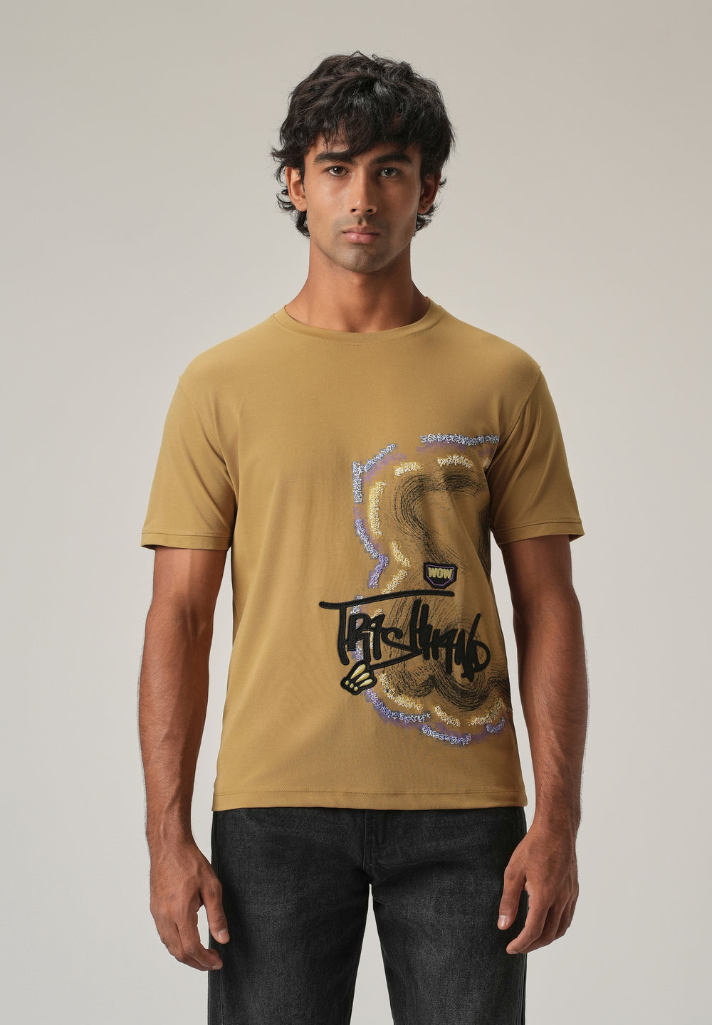 Ochre Print Slim Fit T-Shirt