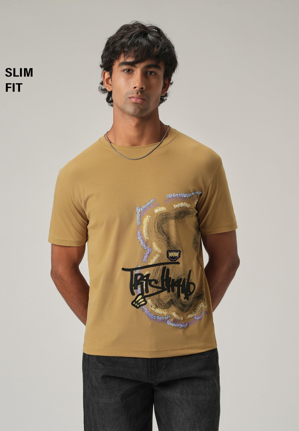 Ochre Print Slim Fit T-Shirt