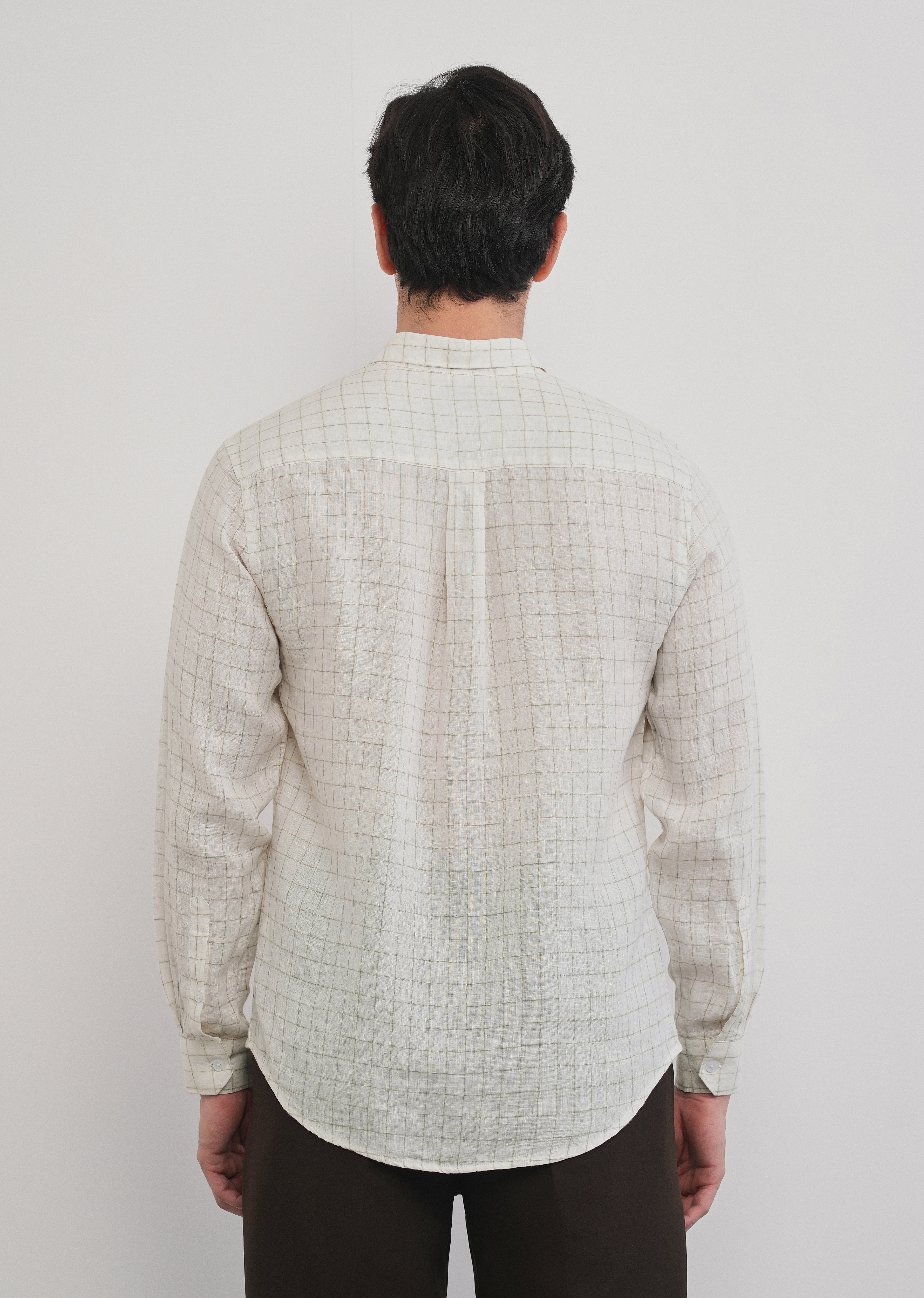 Off-White 100% Pure Linen Check Shirt