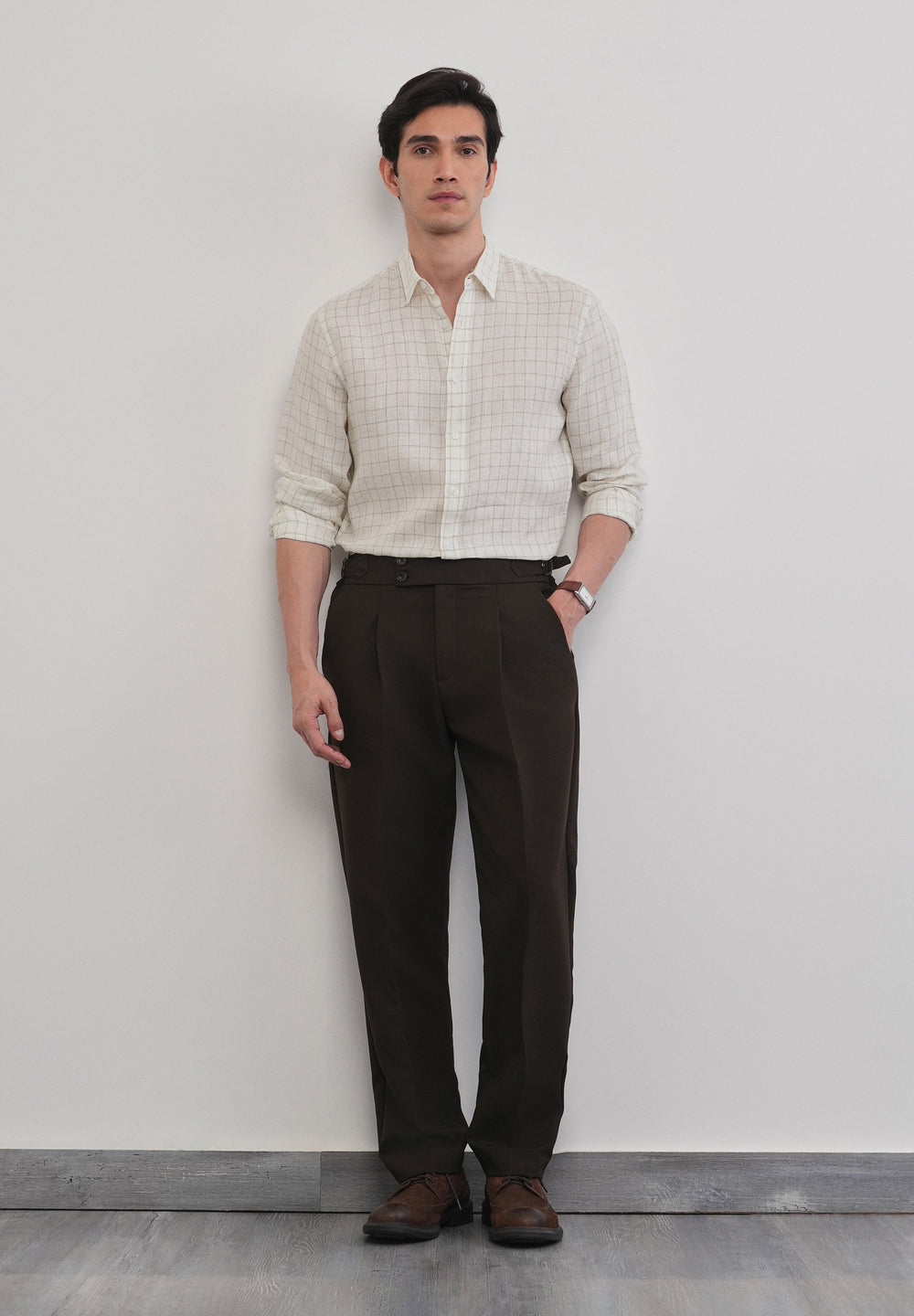 Off-White 100% Pure Linen Check Shirt