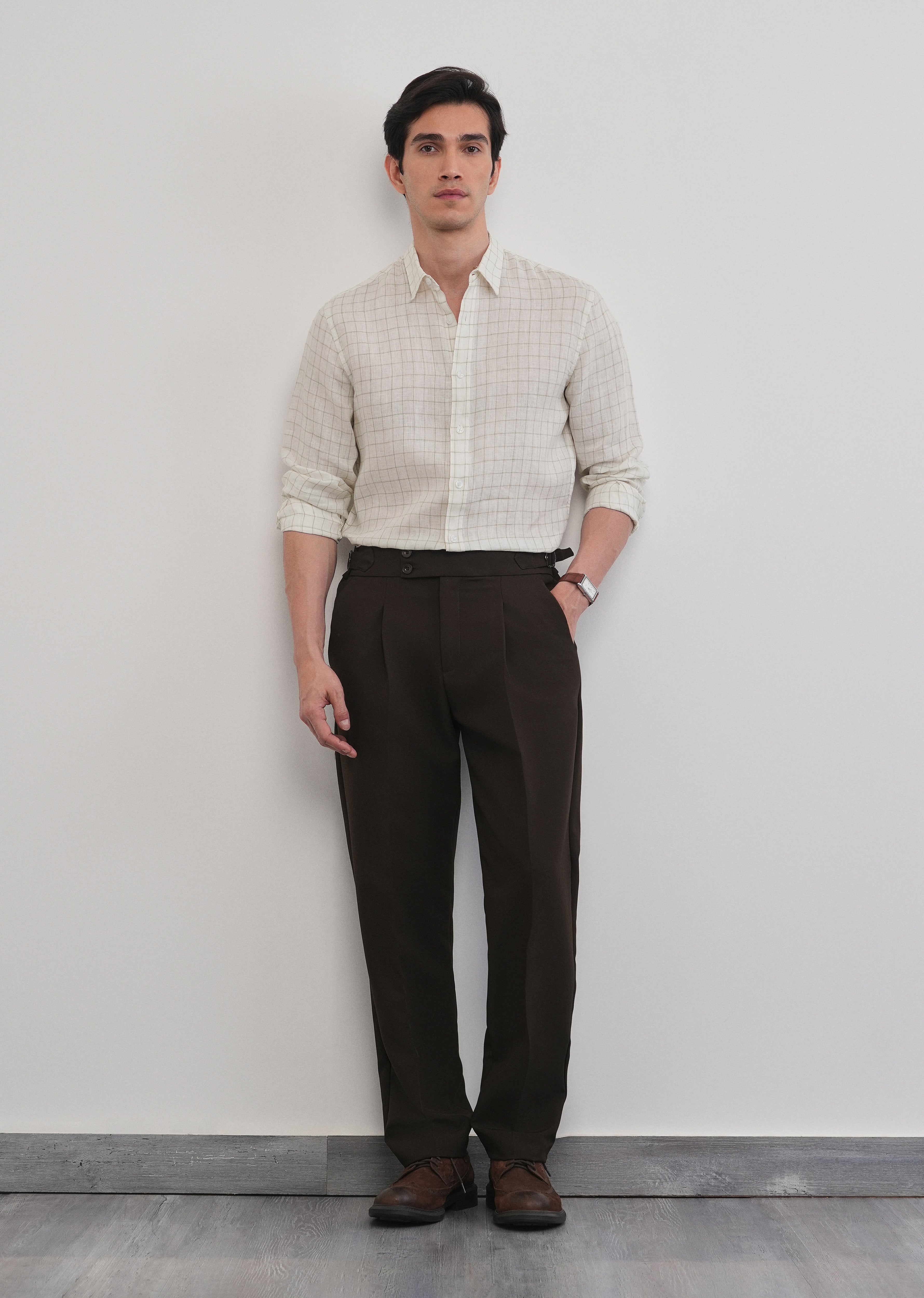 Off-White 100% Pure Linen Check Shirt