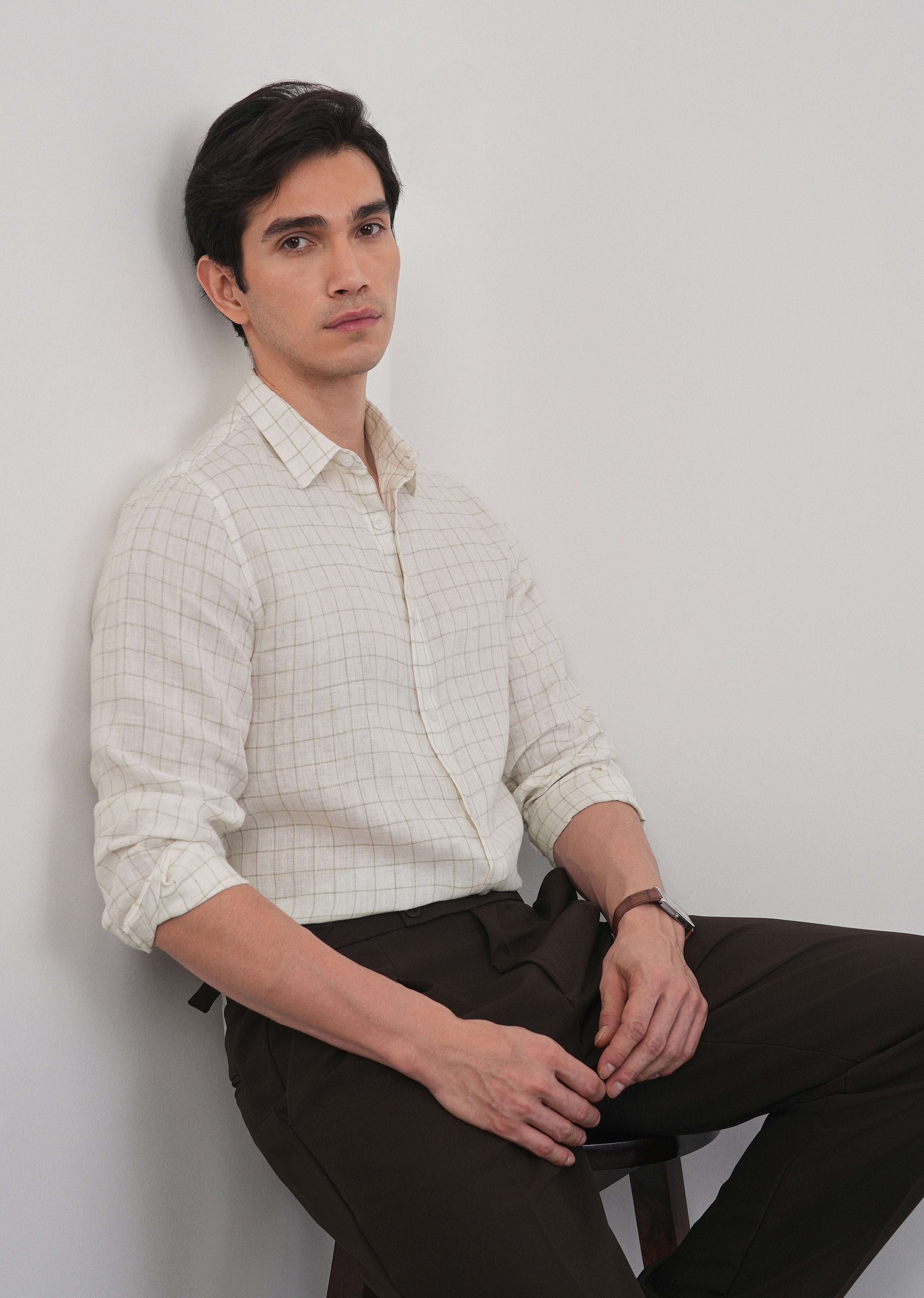 Off-White 100% Pure Linen Check Shirt