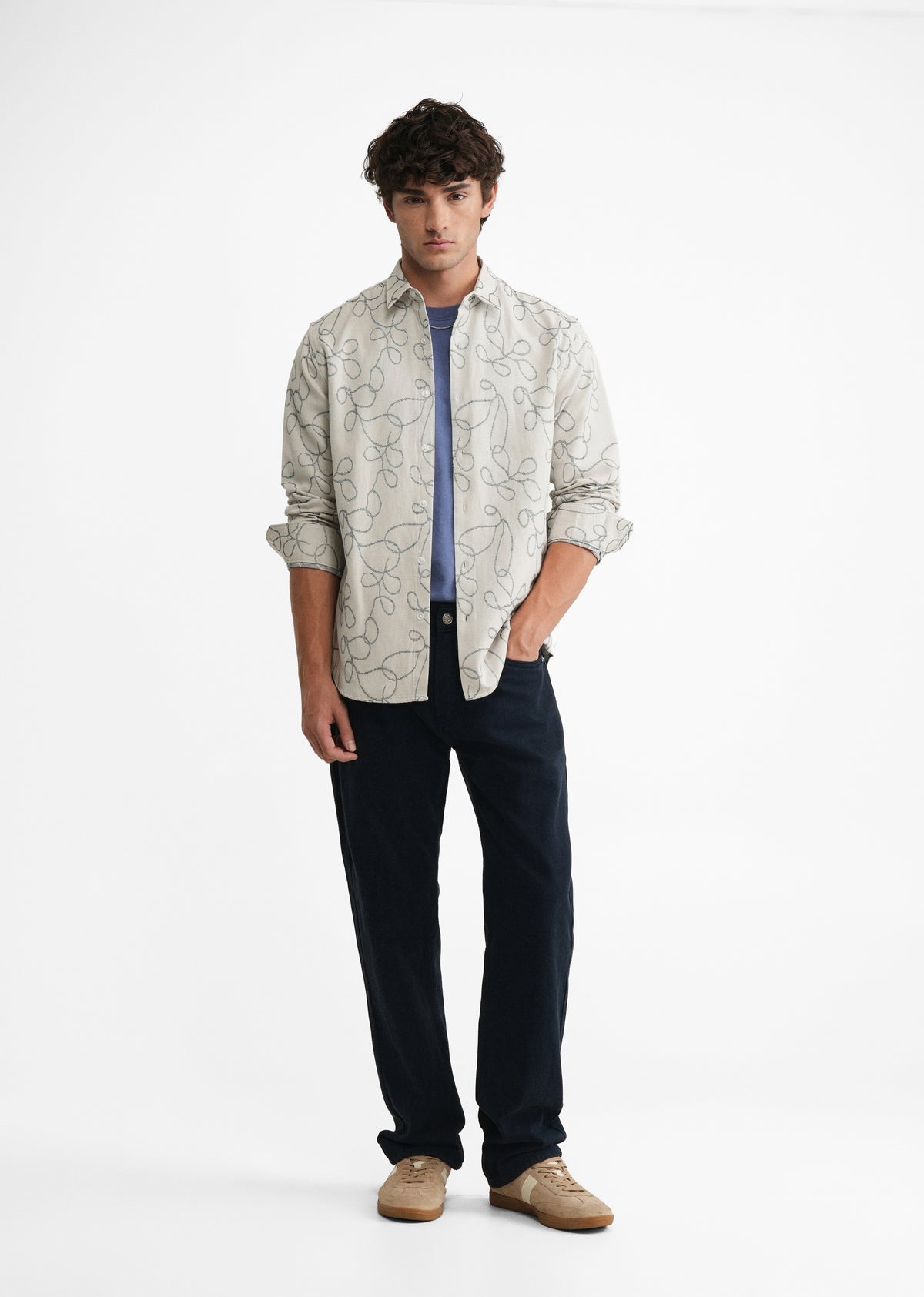 Off-White Abstract Jacquard Shirt