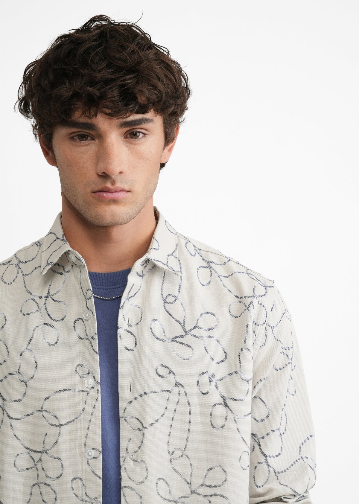 Off-White Abstract Jacquard Shirt