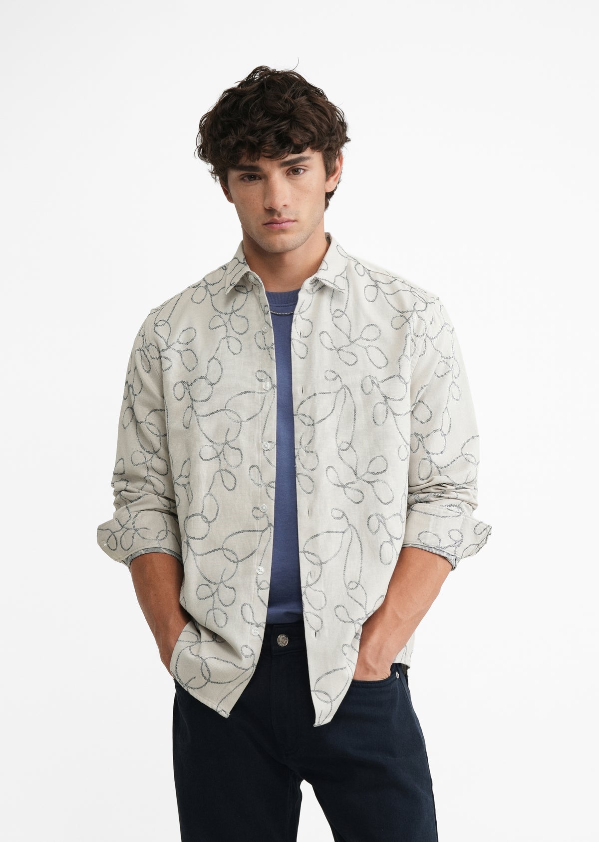 Off-White Abstract Jacquard Shirt