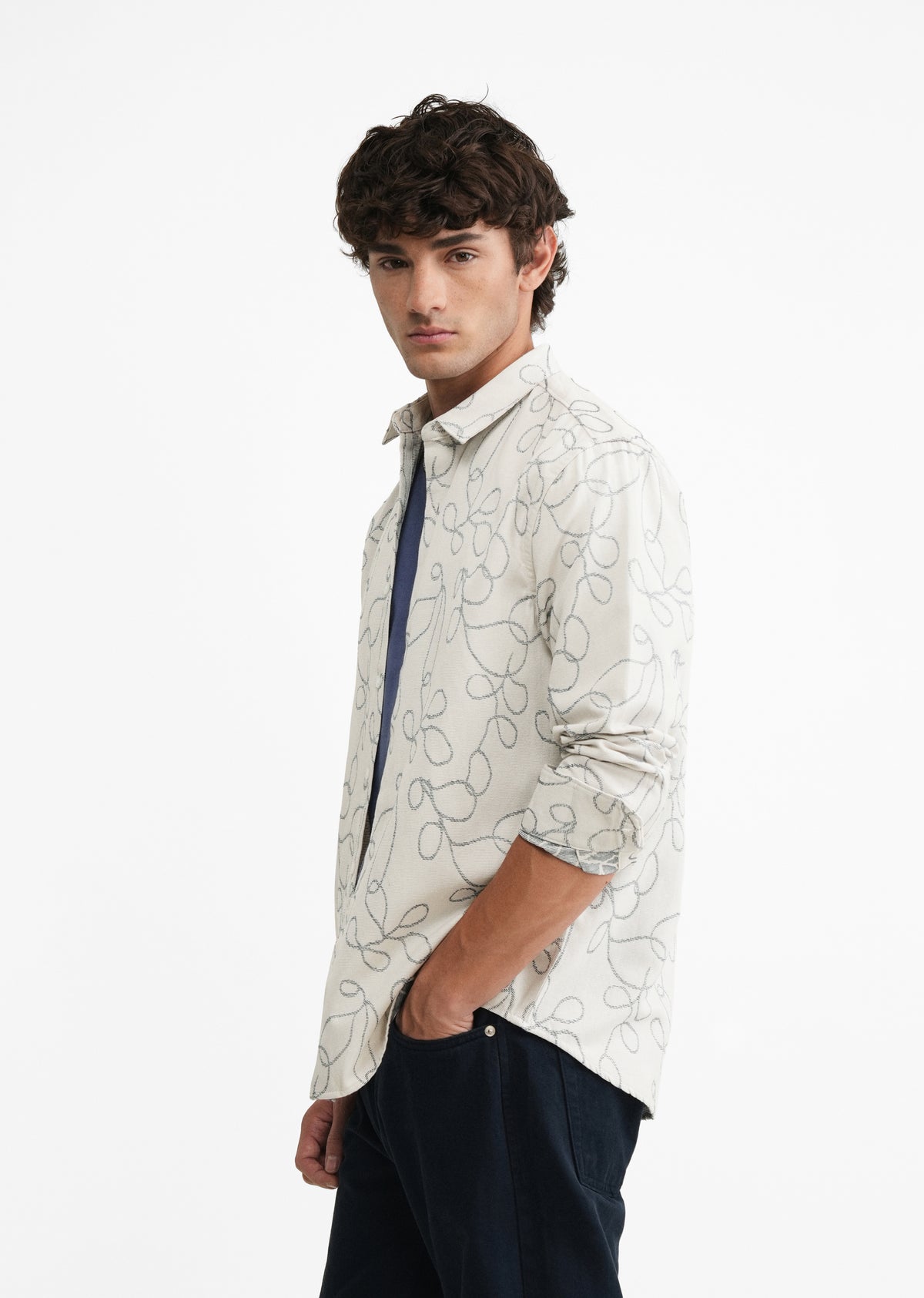 Off-White Abstract Jacquard Shirt